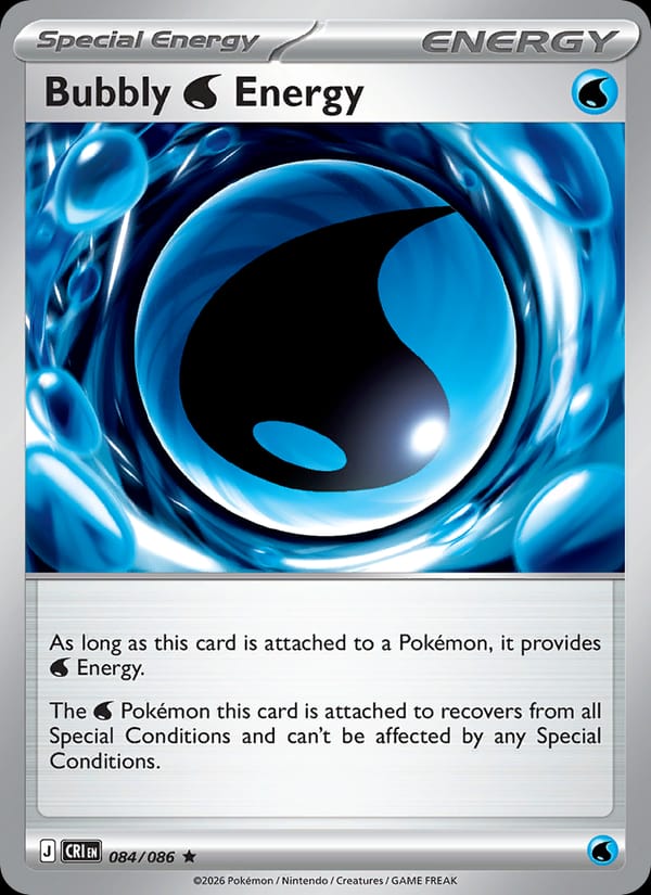 Bubbly Water Energy 084/086 Chaos Rising Pokémon card