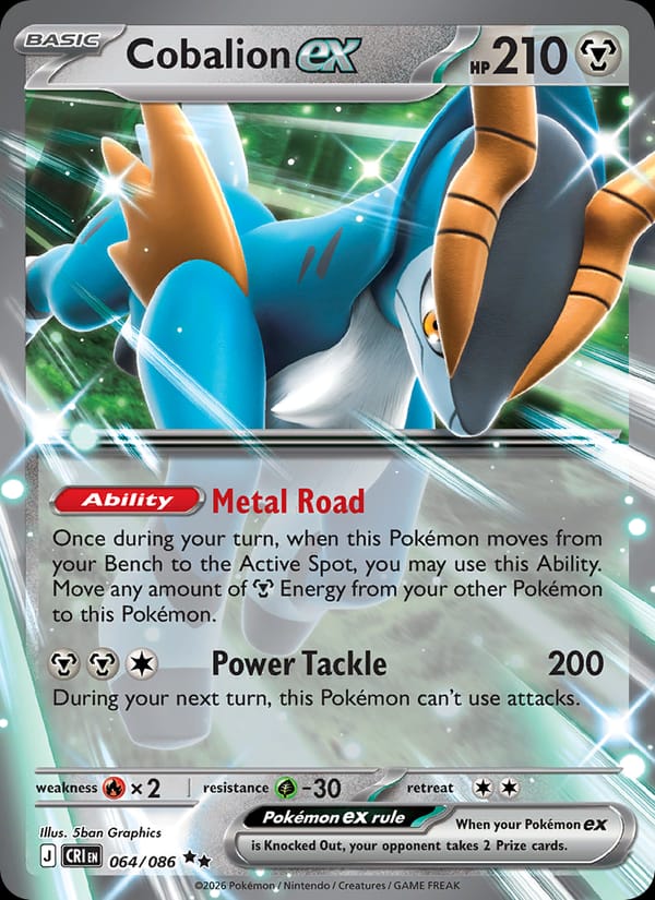 Cobalion ex 064/086 Chaos Rising Pokémon card