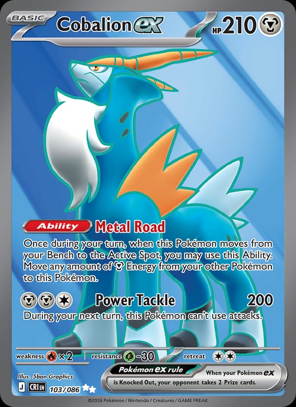 Cobalion ex 103/086 Chaos Rising Pokémon card