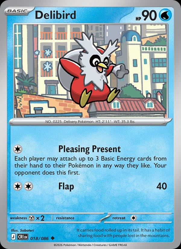 Delibird 018/086 Chaos Rising Pokémon card