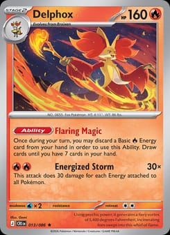 Delphox 013/086 Rare – Chaos Rising Pokémon card