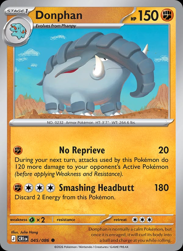 Donphan 045/086 Chaos Rising Pokémon card