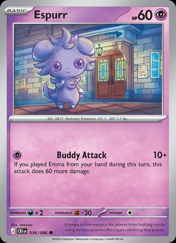 Espurr 036/086 Chaos Rising Pokémon card