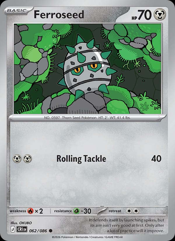 Ferroseed 062/086 Chaos Rising Pokémon card