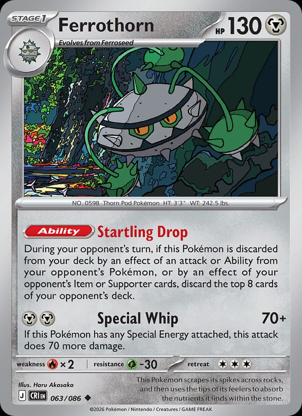 Ferrothorn 063/086 Chaos Rising Pokémon card