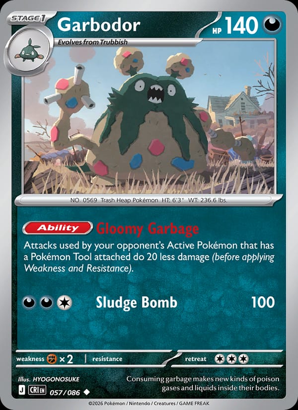 Garbodor 057/086 Chaos Rising Pokémon card