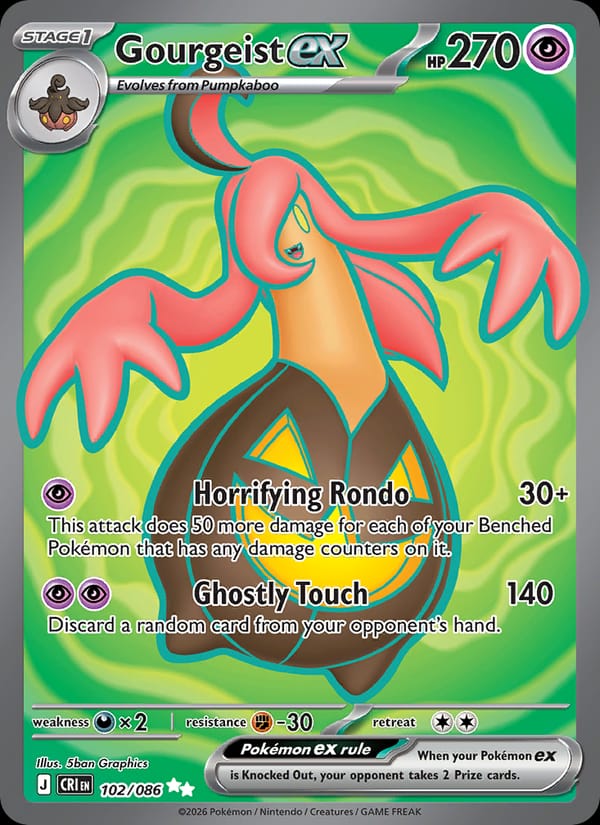 Gourgeist ex 102/086 Chaos Rising Pokémon card
