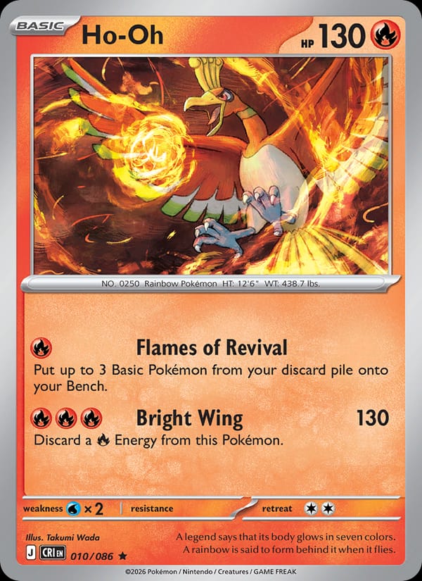 Ho-Oh 010/086 Chaos Rising Pokémon card