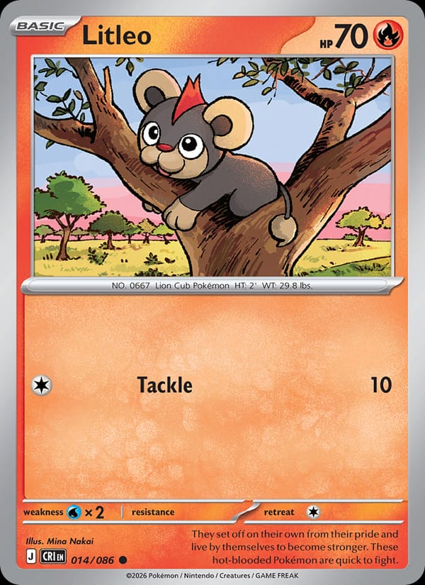 Litleo 014/086 Chaos Rising Pokémon card