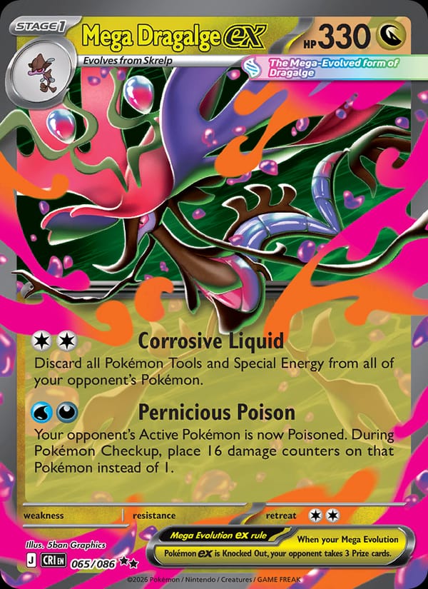 Mega Dragalge ex 065/086 Chaos Rising Pokémon card