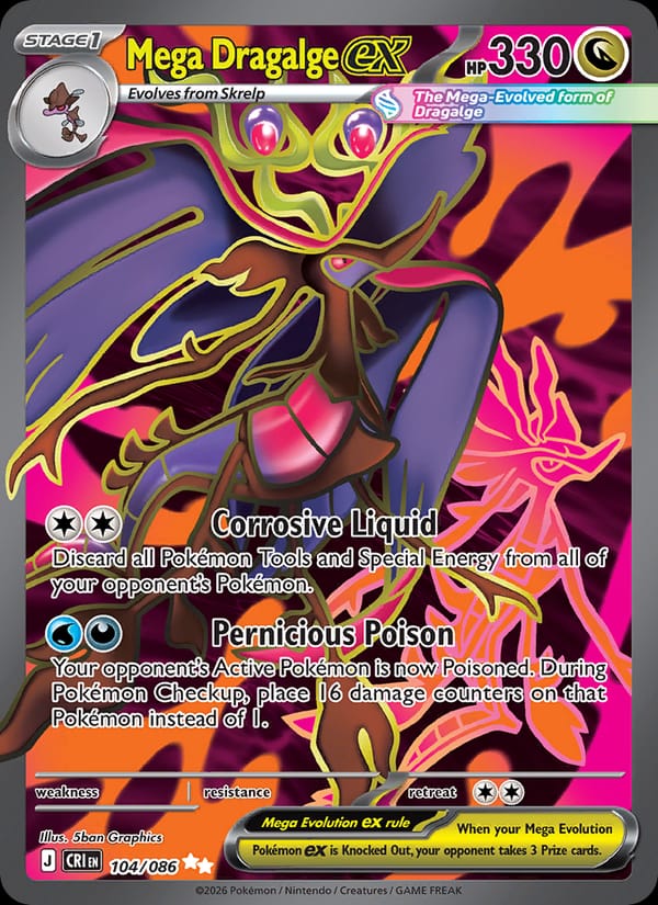 Mega Dragalge ex 104/086 Chaos Rising Pokémon card