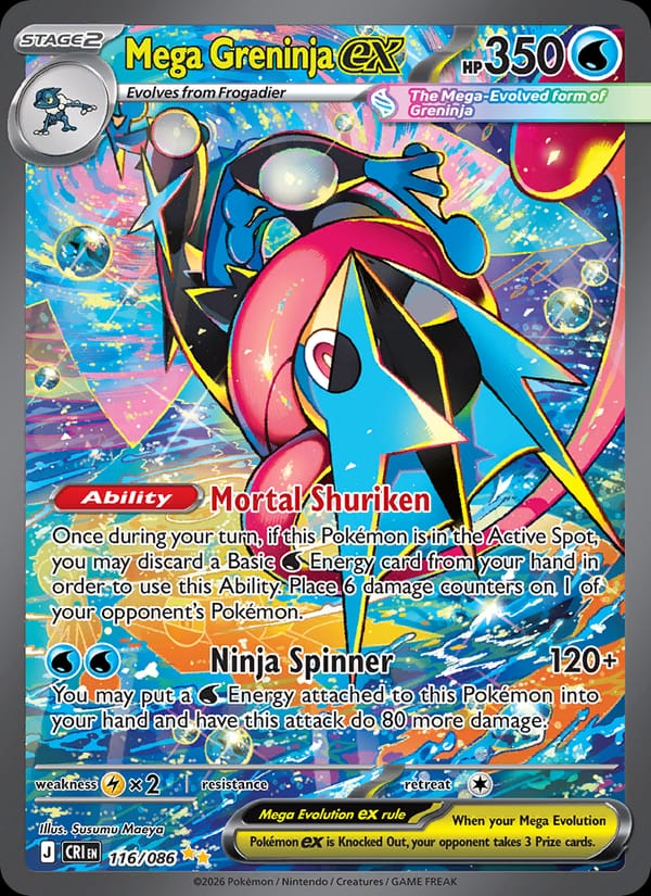 Mega Greninja ex 116/086 Chaos Rising Pokémon card