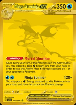 Mega Greninja ex 122/086 Mega Hyper Rare – Chaos Rising Pokémon card