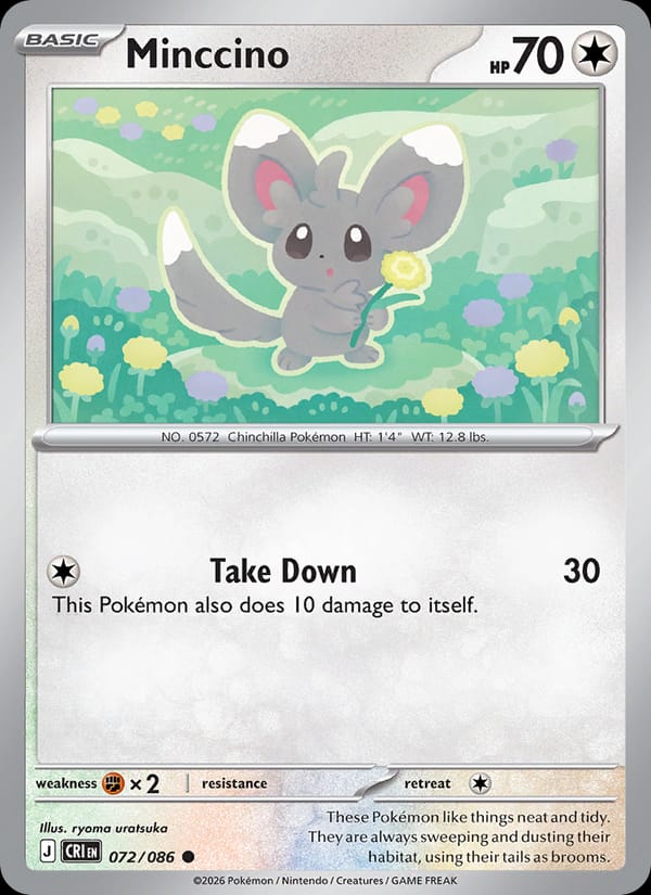 Minccino 072/086 Chaos Rising Pokémon card