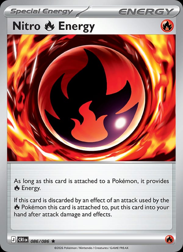 Nitro Fire Energy 086/086 Chaos Rising Pokémon card