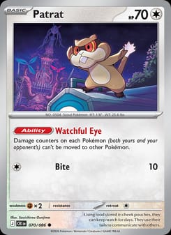 Patrat 070/086 Common – Chaos Rising Pokémon card