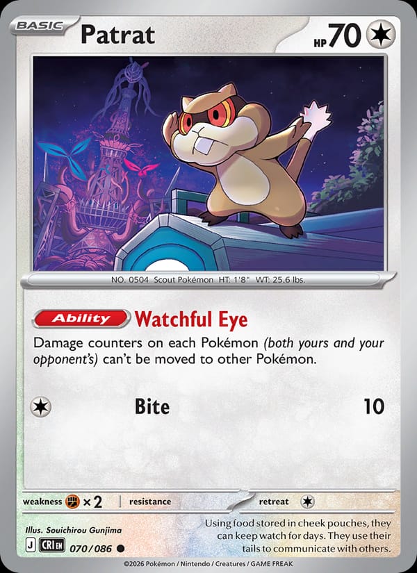 Patrat 070/086 Chaos Rising Pokémon card