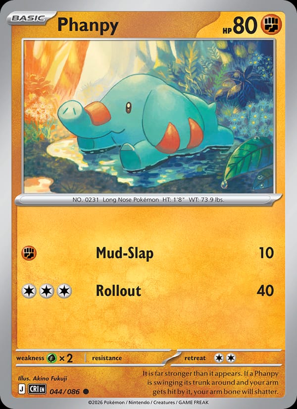 Phanpy 044/086 Chaos Rising Pokémon card