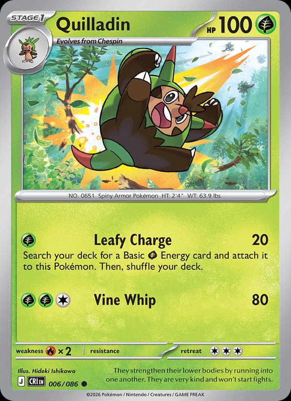 Quilladin 006/086 Chaos Rising Pokémon card