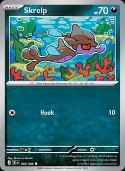Skrelp 058/086 Common – Chaos Rising Pokémon card