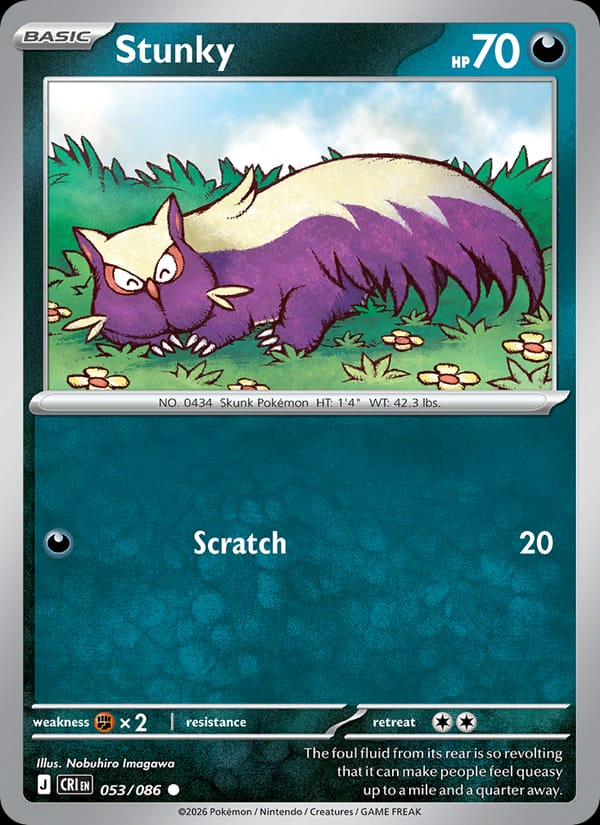 Stunky 053/086 Chaos Rising Pokémon card