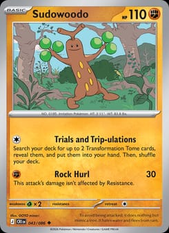 Sudowoodo 043/086 Uncommon – Chaos Rising Pokémon card