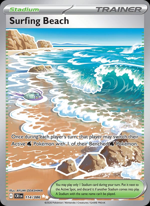 Surfing Beach 114/086 Chaos Rising Pokémon card