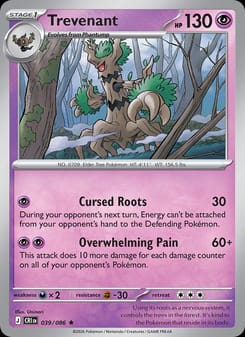 Trevenant 039/086 Rare – Chaos Rising Pokémon card