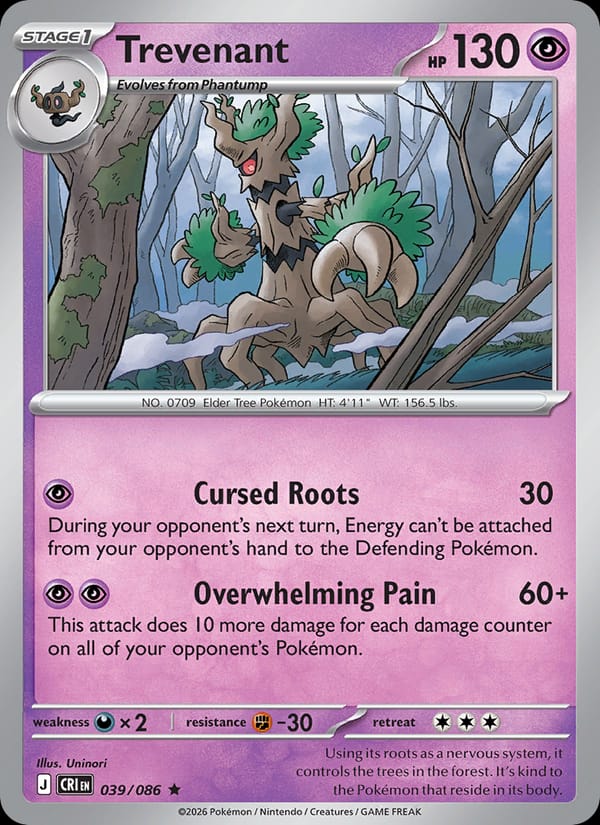 Trevenant 039/086 Chaos Rising Pokémon card