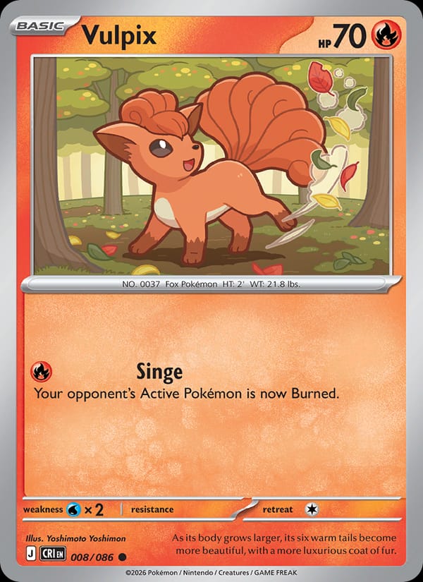 Vulpix 008/086 Chaos Rising Pokémon card