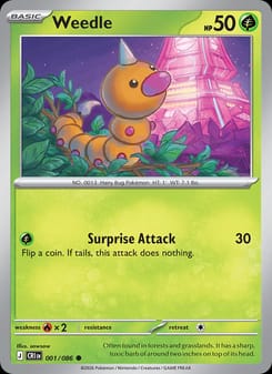 Weedle 001/086 Common – Chaos Rising Pokémon card
