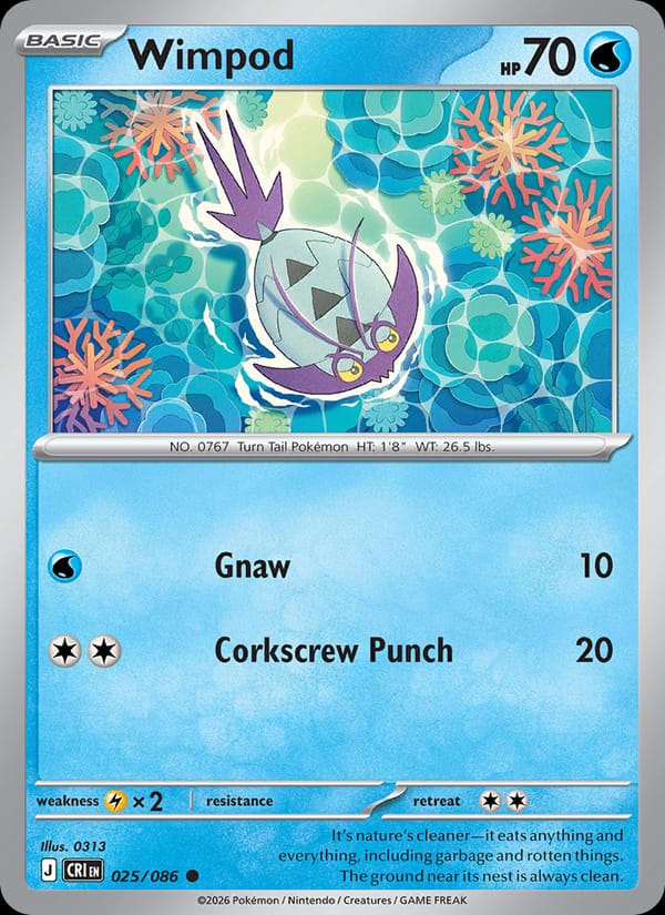 Wimpod 025/086 Chaos Rising Pokémon card