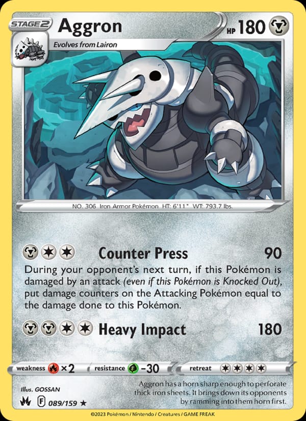 Aggron 089/159 Crown Zenith Pokémon card