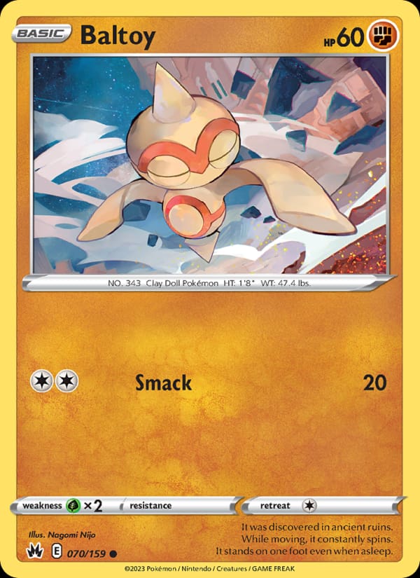 Baltoy 070/159 Crown Zenith Pokémon card