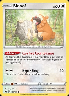 Bidoof 111/159 Common – Crown Zenith Pokémon card