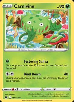 Carnivine 012/159 Uncommon – Crown Zenith Pokémon card