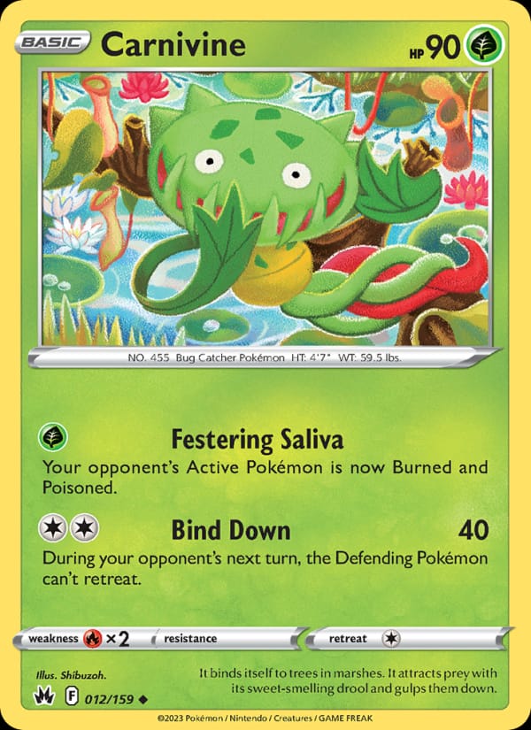 Carnivine 012/159 Crown Zenith Pokémon card