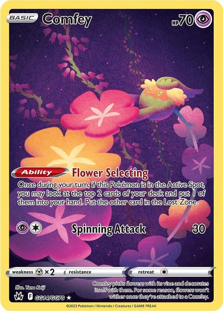 Comfey GG14/GG70 Crown Zenith Pokémon card
