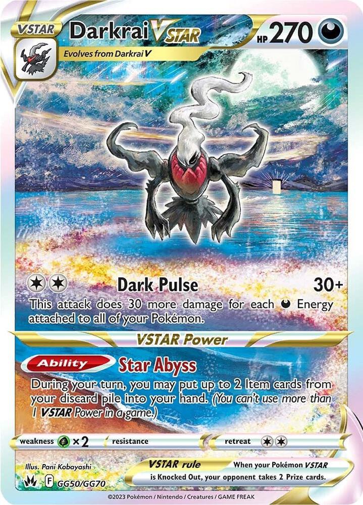 Darkrai VSTAR GG50/GG70 Crown Zenith Pokémon card