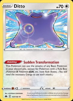 Ditto 107/159 Holo Rare – Crown Zenith Pokémon card
