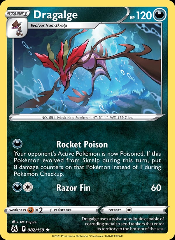 Dragalge 082/159 Crown Zenith Pokémon card