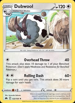 Dubwool 122/159 Rare – Crown Zenith Pokémon card