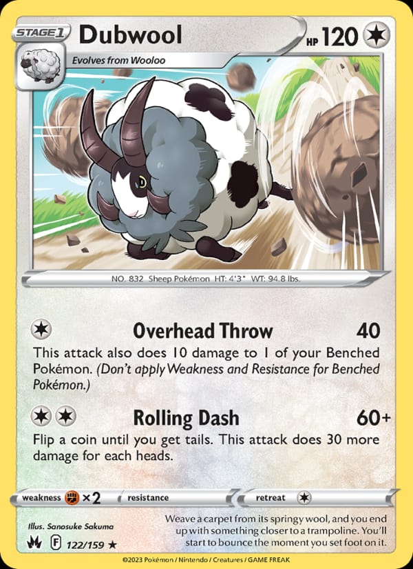 Dubwool 122/159 Crown Zenith Pokémon card
