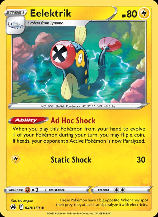 Eelektrik 048/159 Crown Zenith Pokémon card