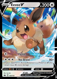 Eevee V 108/159 Ultra Rare – Crown Zenith Pokémon card