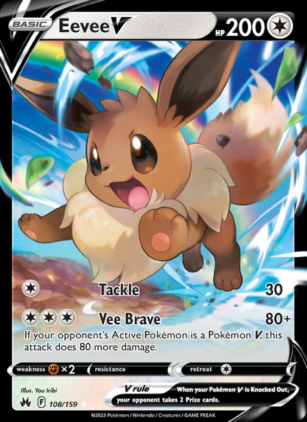 Eevee V 108/159 Crown Zenith Pokémon card