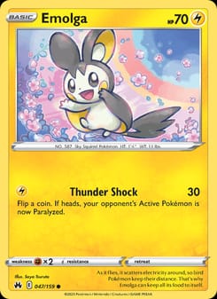 Emolga 047/159 Common – Crown Zenith Pokémon card