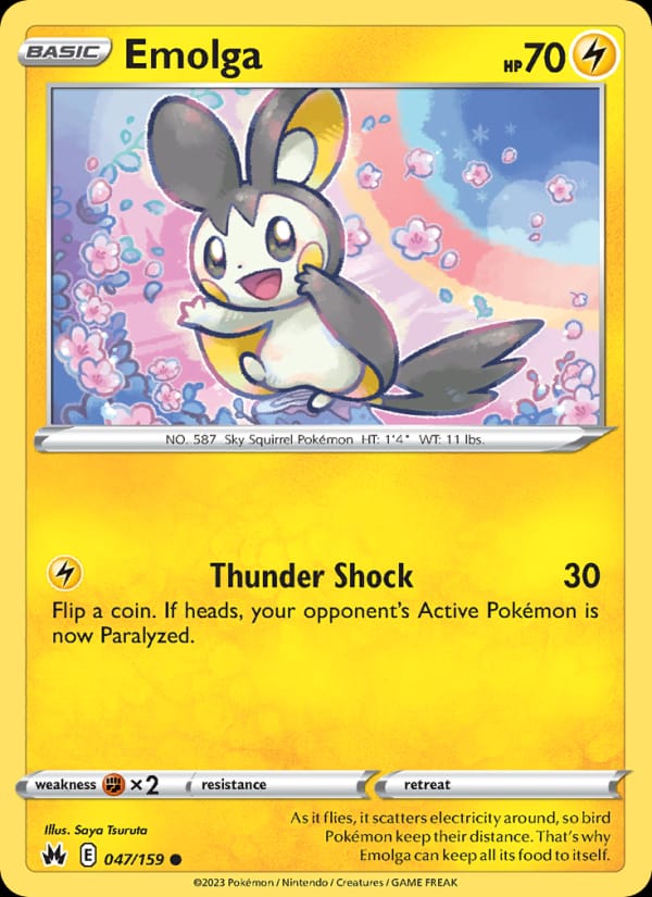 Emolga 047/159 Crown Zenith Pokémon card