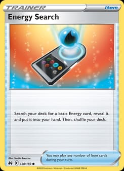 Energy Search 128/159 Common – Crown Zenith Pokémon card