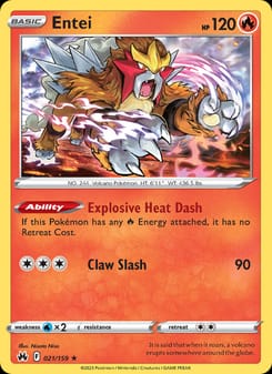 Entei 021/159 Holo Rare – Crown Zenith Pokémon card